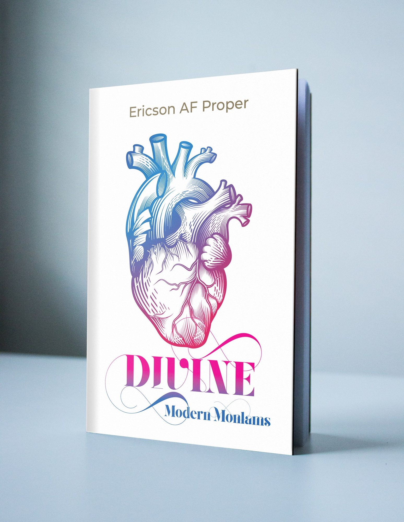 Divine: Modern Monlams, book with an engraved heart on the cover